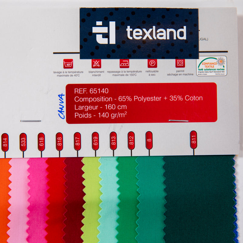 Tissu Canvas 140g | Tissu Polyester et Coton | Vert d’Eau