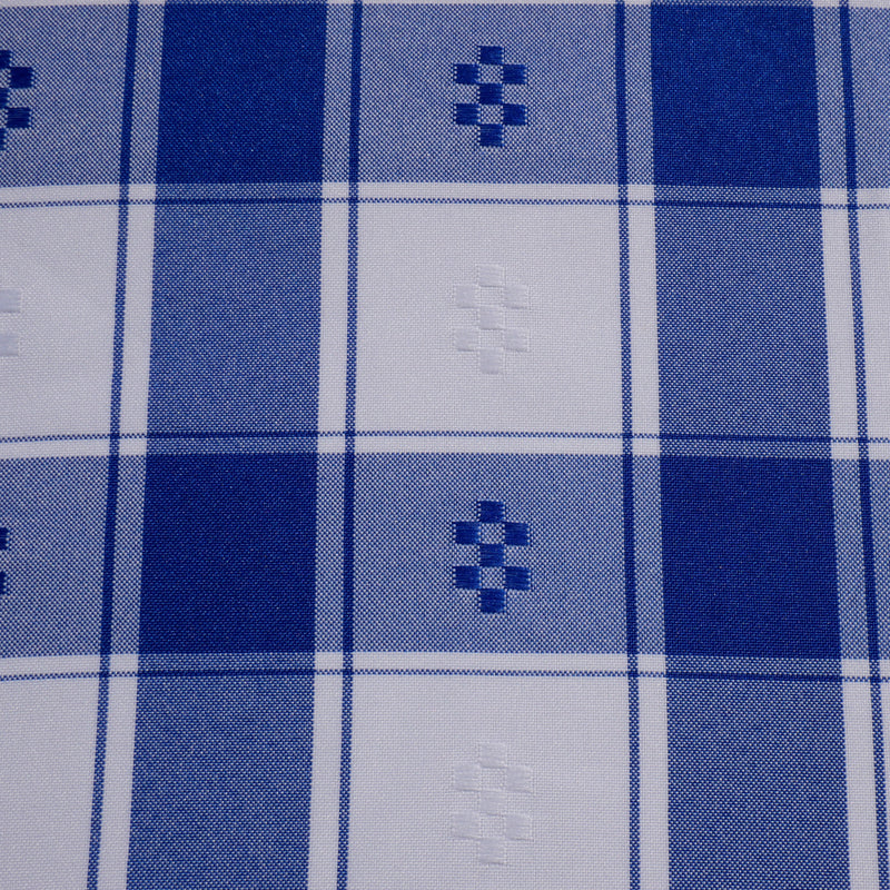Tecido para toalhas de mesa minimate barato poliester xadrez azul e branco grande