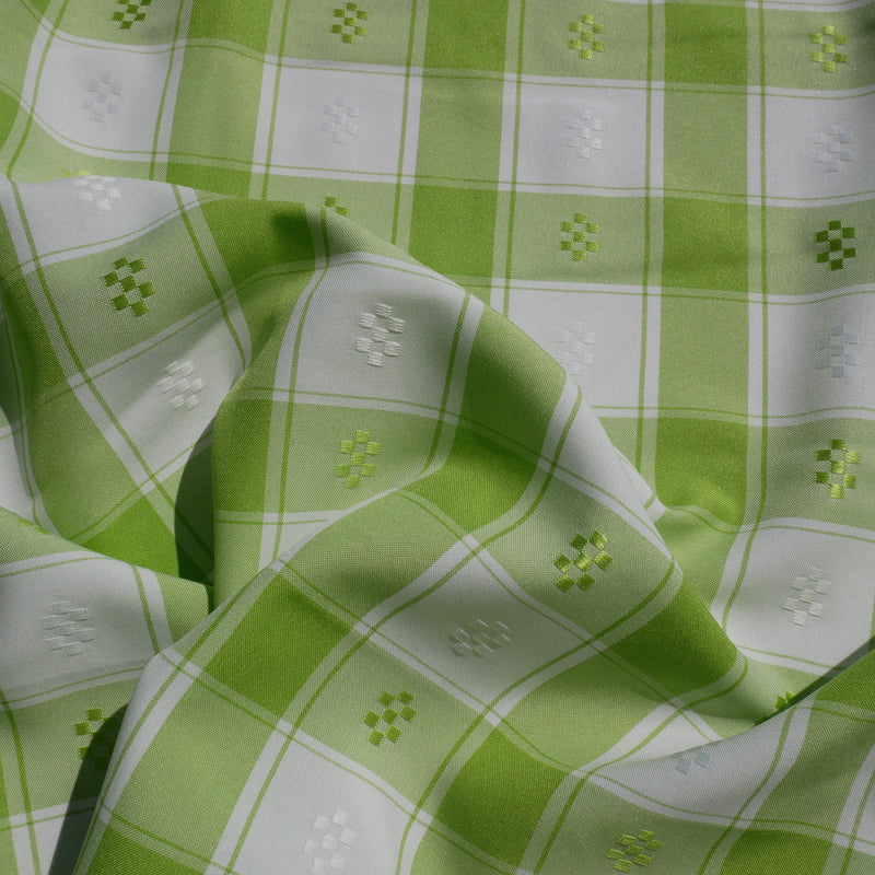 Tecido para toalhas de mesa minimate barato poliester xadrez verde e branco grande