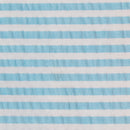 Tecido às Riscas Brancas para Calções de Banho | Azul Céu - texland