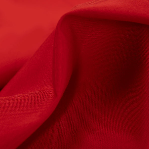 Cotton and Polyester Tablecloth Fabric - Plain | Red