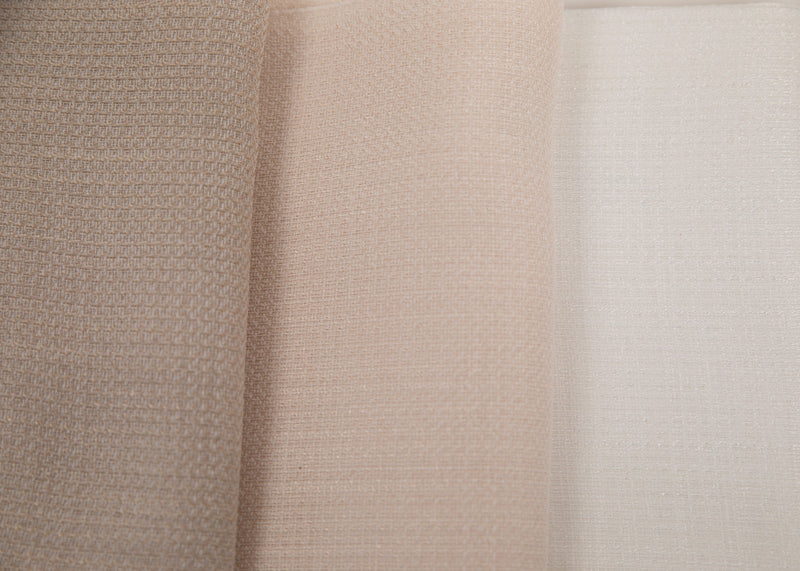 Curtain Fabric - Chevron | White