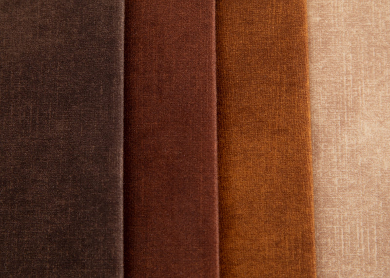 Geometric Velvet Fabric for Upholstery - Dark Beige | CODE