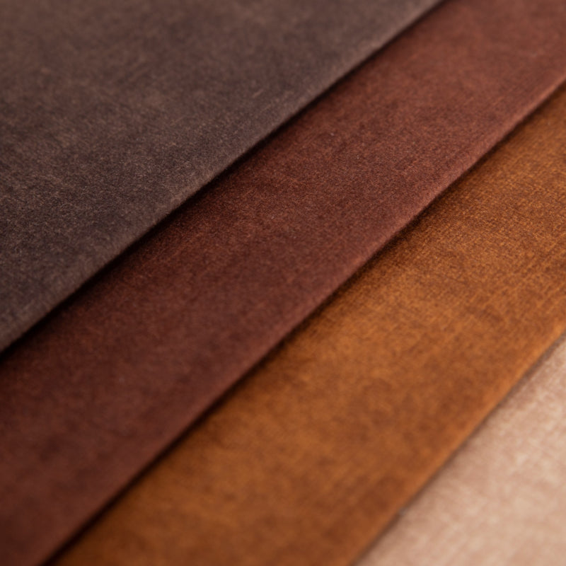Geometric Velor Upholstery Fabric - Chocolate Brown | CODE